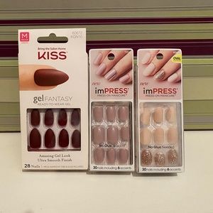 2 Impress and 1 Kiss Press on Manicures
